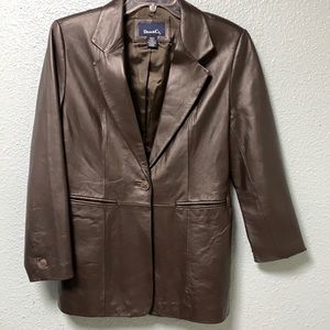 Women’s Denim & Co. Leather Blazer, Size:Medium